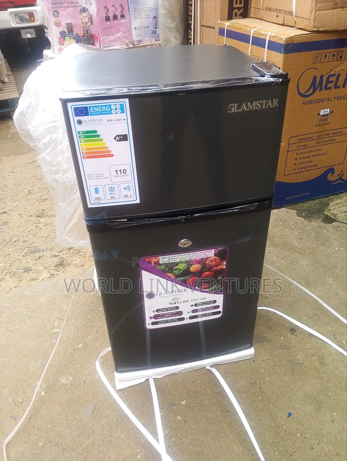 Glamstar Table Top Fridge Double Door