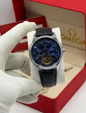 Omega Wrist Watch Analog and Digital Black With Blue Face