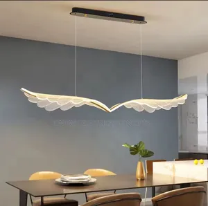 Nordic Luxury Circular LED Pendant Light Gold Ring Cloud Glass Pendant