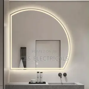 Modern Semi-Circular LED Smart Mirror