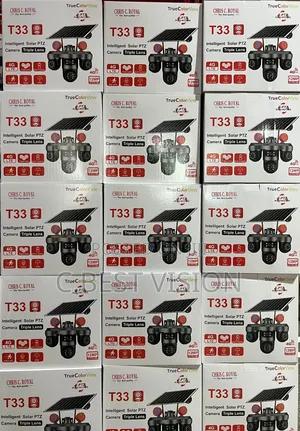 T33 V380 3ptz Real 3lens Camera 4G Camera With Solar Panel.