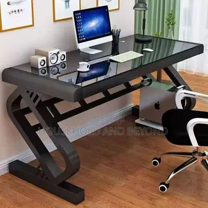 Luxury Tempered Glass Gaming Desk Computer Table for Home Office