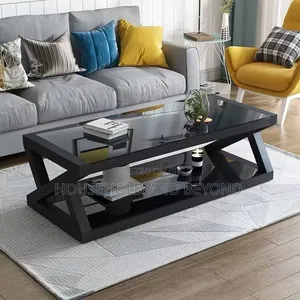 Luxury Tempered Glass Coffee Table – 2-Tier Living Room Center Table
