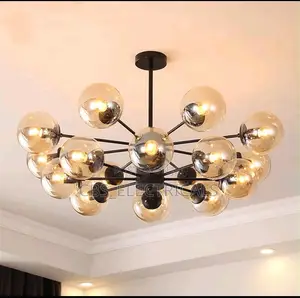 Elegant Amber Globe Chandelier