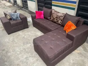 Quality Brown Lshap With Center Table N Single Seater