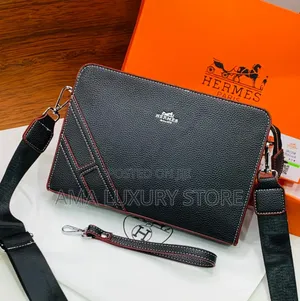 Hermes Men Luxury Leather Crossbody Side Bag–Stylish, Durable Design