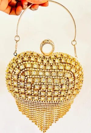 High Quality Gold Stones Clutch Bag