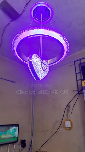 Morden RGB LED Crystal Chandelier With Heart Pendant