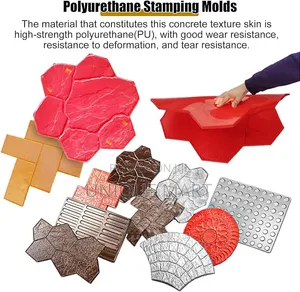 Red Stamp Mat Used for Creating Textured Pattern on Concrete Surfaces