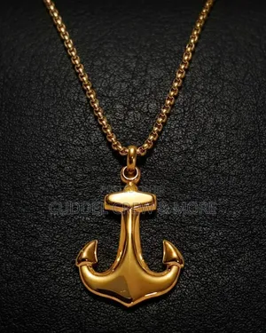 Unisex Stainless Steel Anchor Pendant Necklace