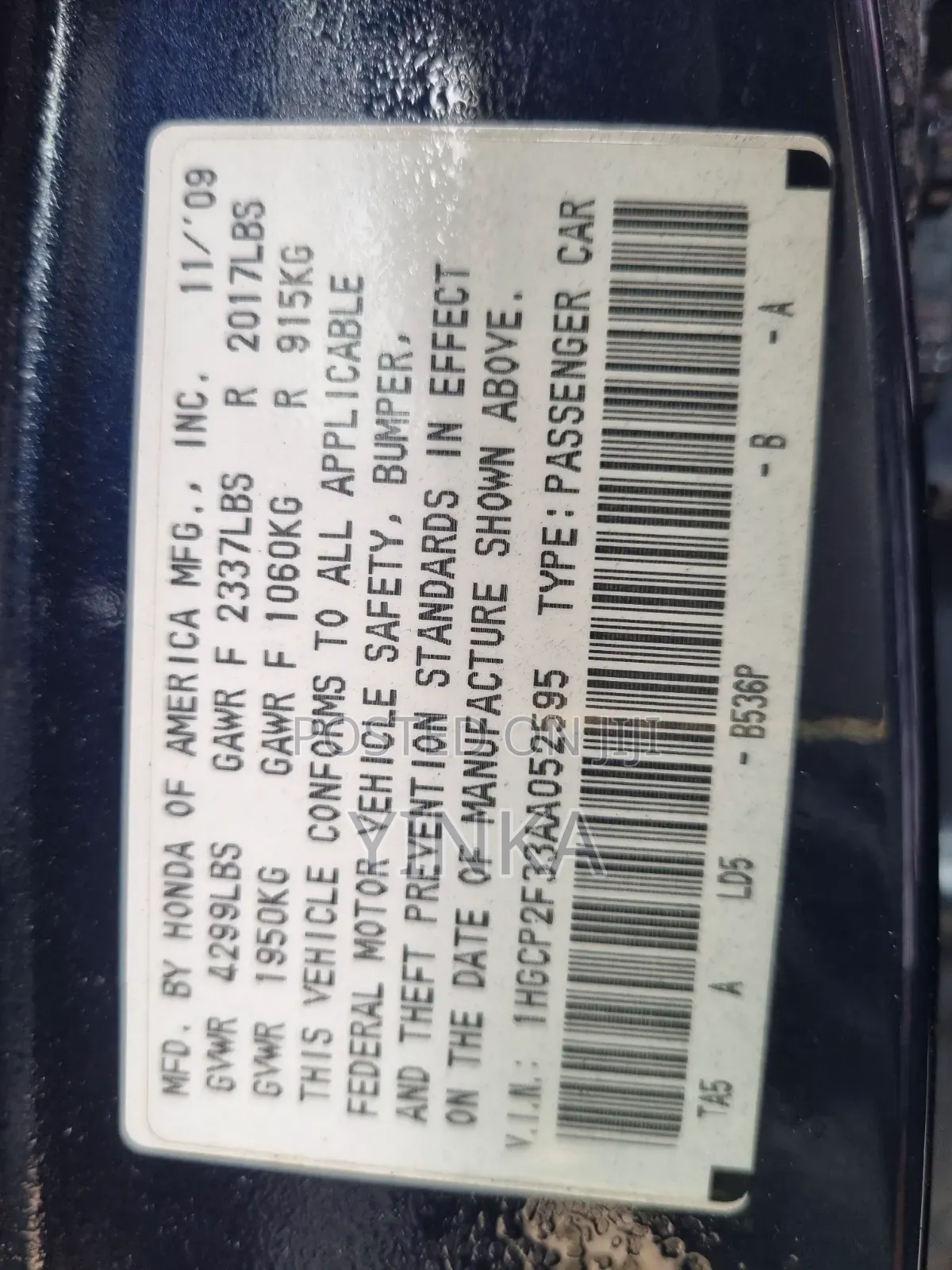 Honda Accord 2010 Blue