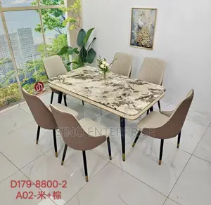 Latest 6 Seaters Marble Dinning Set