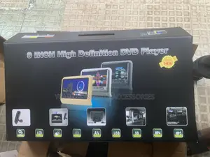9’ Inch Universal DvD Player Featuring a Black LCD Screen.