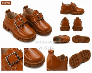 Toddlers Monk Strap Leather Shoes