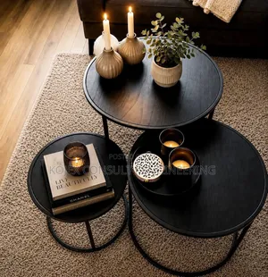Nesting Center Table Set. . It Is a 3-Piece Set. . WOODEN Top .