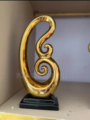 Gold Abstract Sculpture Ornament - Living Room Home Decor