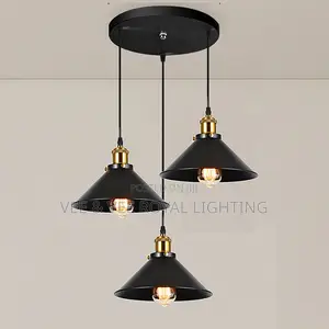 3 Drop Black Chinese Cap Light - For Dining, Kitchen Island, Sit Outs
