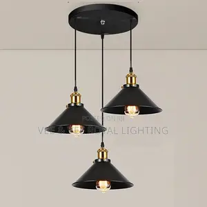 3 Drop Black Chinese Cap Light - For Dining, Kitchen Island, Sit Outs