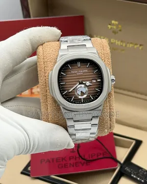 Patek Philip Chuwad Leather Down Second Sliver With Brown Face