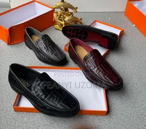 Fendi Classic Leather Wine Color and Black Shoe