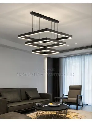 Modern Geometric Square LED Pendant Chandelier