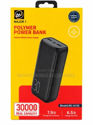 MAJOR 1 30000mAh Polymer Power Bank – Dual USB Fast Charging