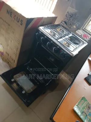 New in 3+1 Electric Gas Cooker With Mirror Stainless Steel Worktop