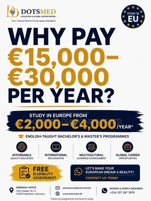 Study in the European Union | Tuition From €2,000–€4,000/Year