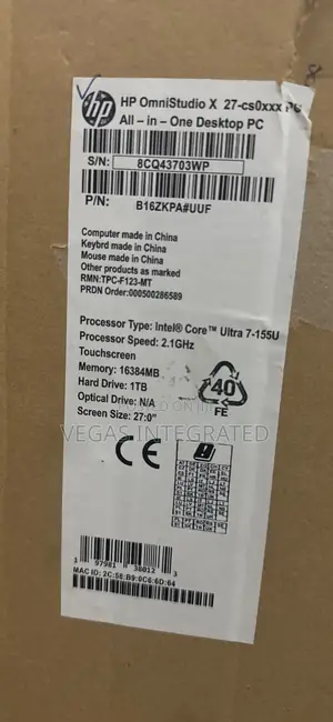 New Desktop Computer HP AiO 27 16GB Intel Core Ultra 7 SSD 1T