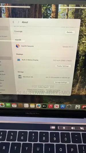 Laptop Apple MacBook Pro 2018 8GB Intel Core i5 SSD 512GB