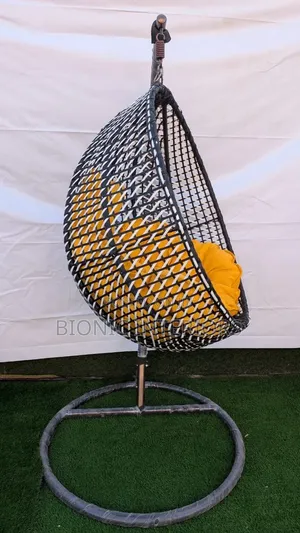 Black Swing Chair With Yellow Foam