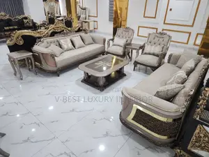 Imported Luxury Sofa Set – Royal Gold Living Room Collection