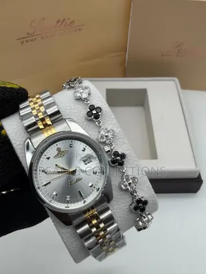 Laddies Chain Watch and Bracelet Set