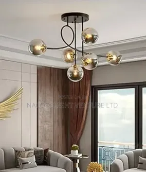 Modern Smoke Glass Globe Chandelier