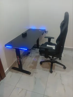 Electric Gaming Table With Lightenings and Furgle Gaming Chair