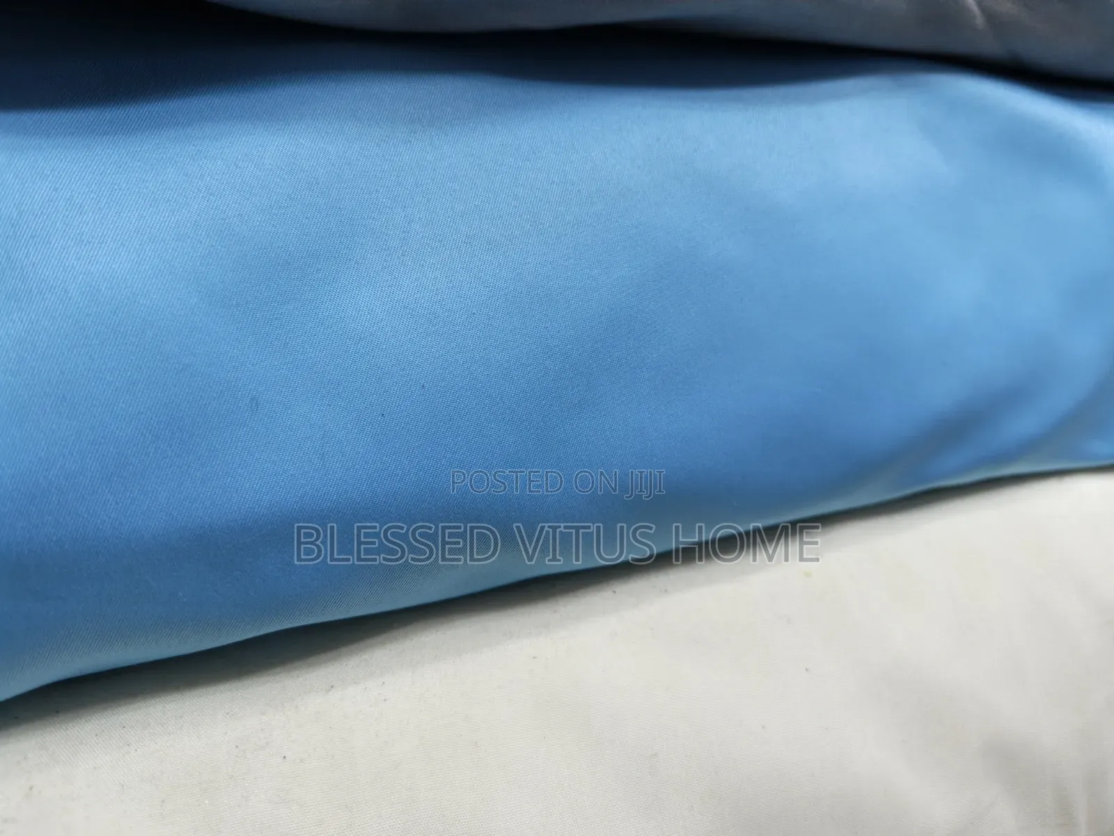 Premium Blue Plain Bedspread Material