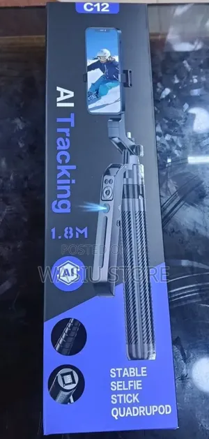 C12 AI Tracking Selfie Stick Quadrupod