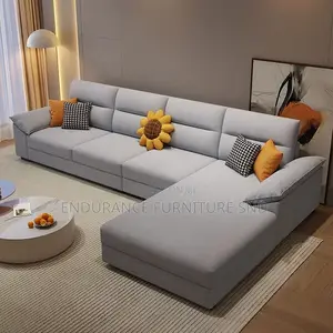 L Shape With a Middle Table Made With Velvet