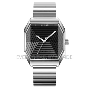Skmei Wrist Watch Analog and Digital Sliver With Black Face