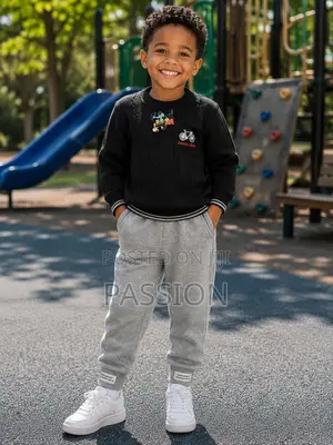 Black Sweater Grey Jogger Set