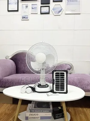 12 Inches Solar and Rechargeable Table Fan