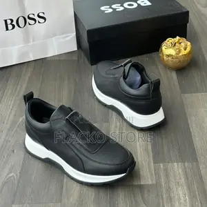 Original Hugo Boss Men Luxury Leather Slip Ons Sneakers