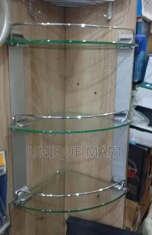 3 Tier Glass Wall Mounted Bathroom Corner Shelf for Storing Toiletries