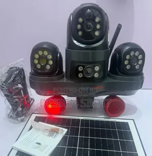 3-Lens Rotating 360 4G Solar Powered Outdoor Security CCTV