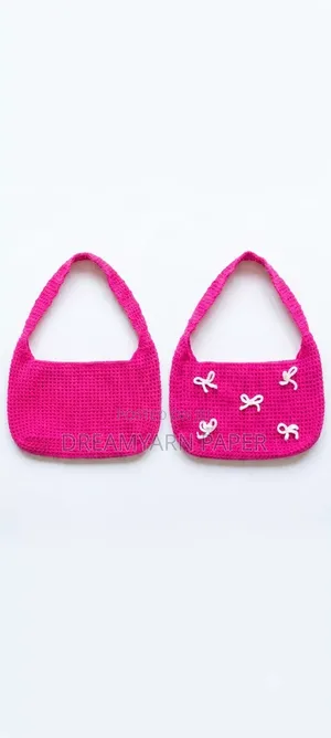 Crochet Tote Bag With Bows