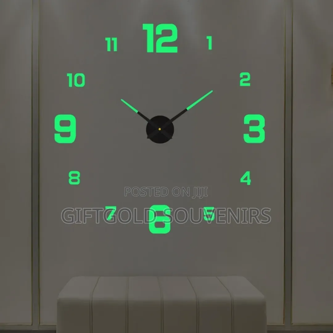 Large Luminous Silent Digital 3D Wall Clock