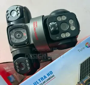Solar Powered Auto Tracking Complete 3 Lens CCTV Camera Ultra HD