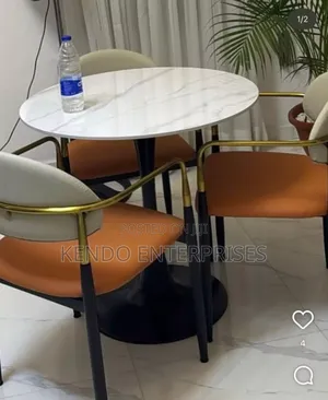 3 Dining Chairs With Marble Table