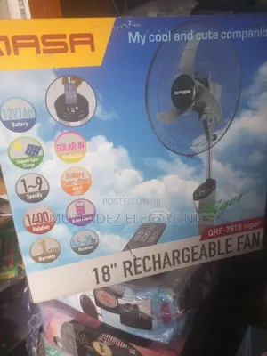 Qasa 18inches Strong Rechargeable Standing Fan With Remote Control