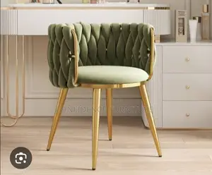 Restaurant Fabric Chair With Gold Coated Leg